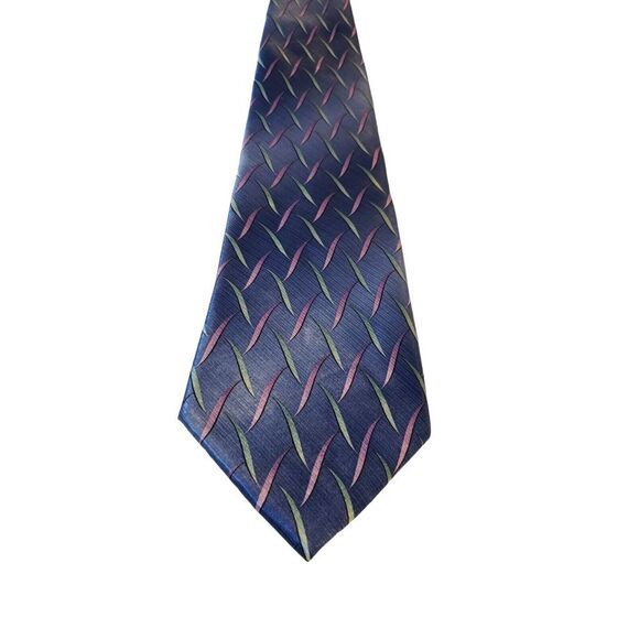 Meeting Street Blue Abstract Pattern Silk Classic Designer Tie Business Preppy - Picture 1 of 12